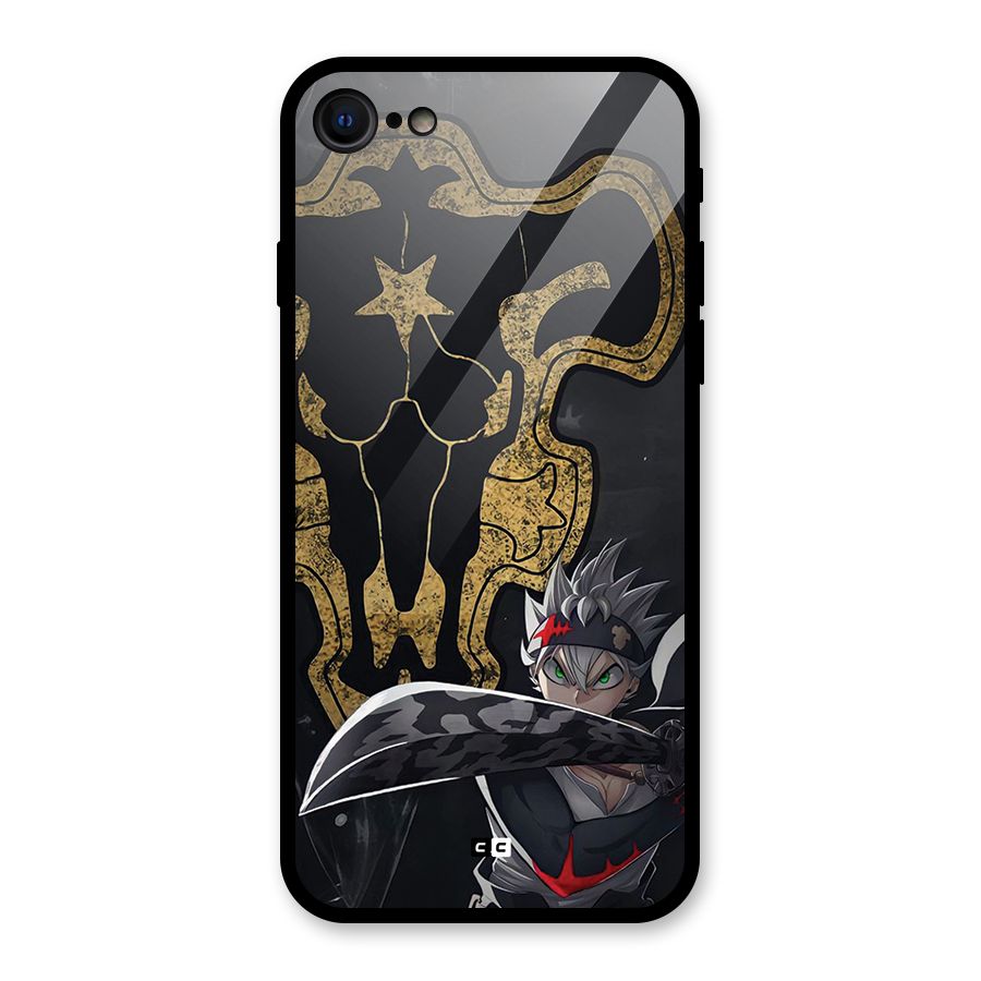 Asta With Black Bulls Glass Back Case for iPhone 8