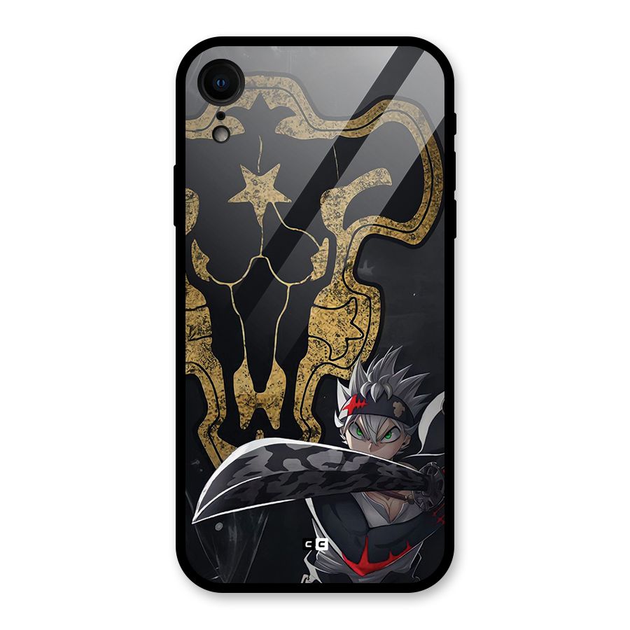 Asta With Black Bulls Glass Back Case for iPhone XR