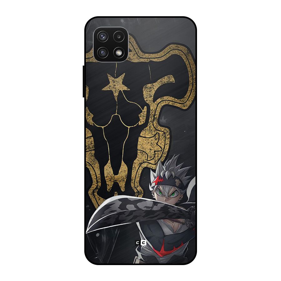 Asta With Black Bulls Metal Back Case for Galaxy A22 5G