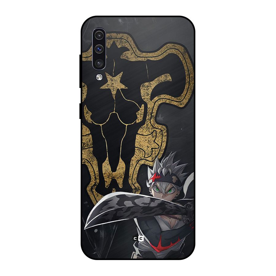 Asta With Black Bulls Metal Back Case for Galaxy A30s