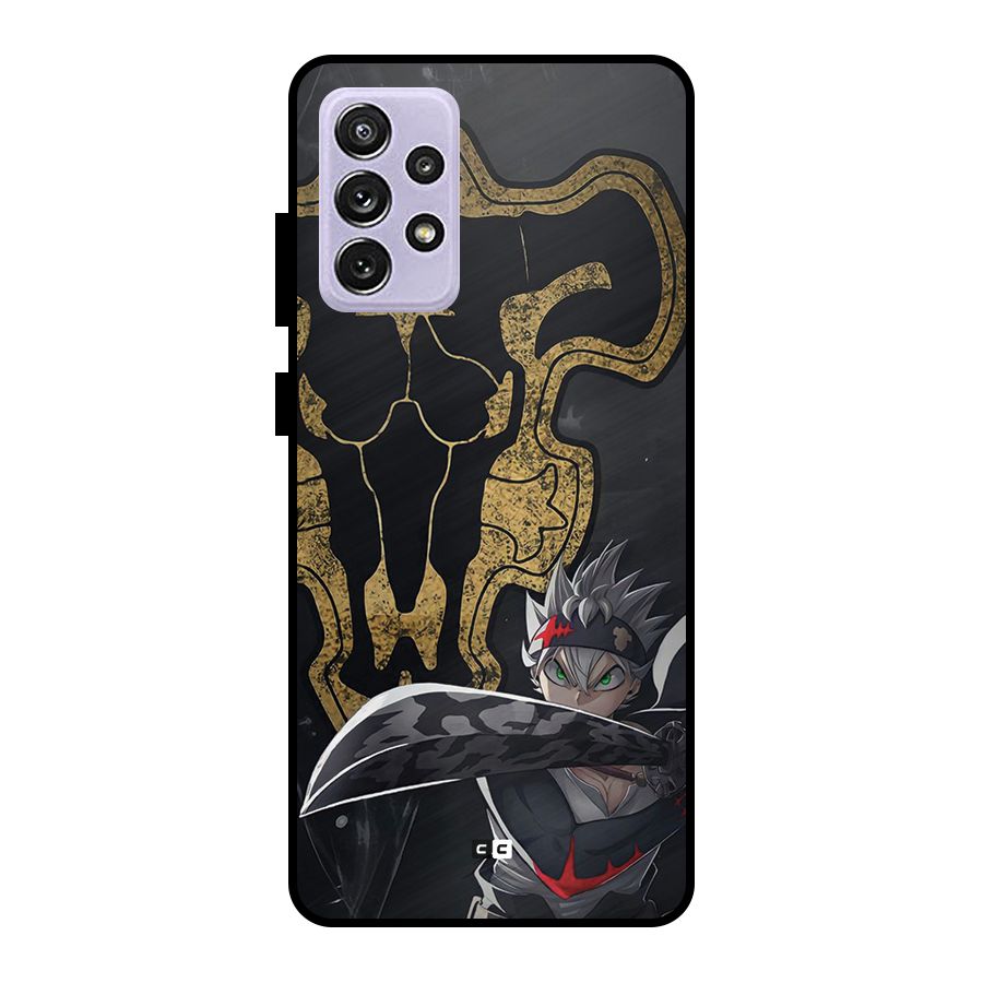 Asta With Black Bulls Metal Back Case for Galaxy A72