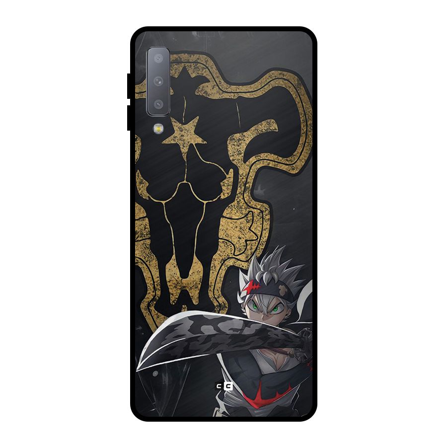 Asta With Black Bulls Metal Back Case for Galaxy A7 (2018)