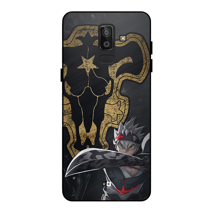 Asta With Black Bulls Metal Back Case for Galaxy J8