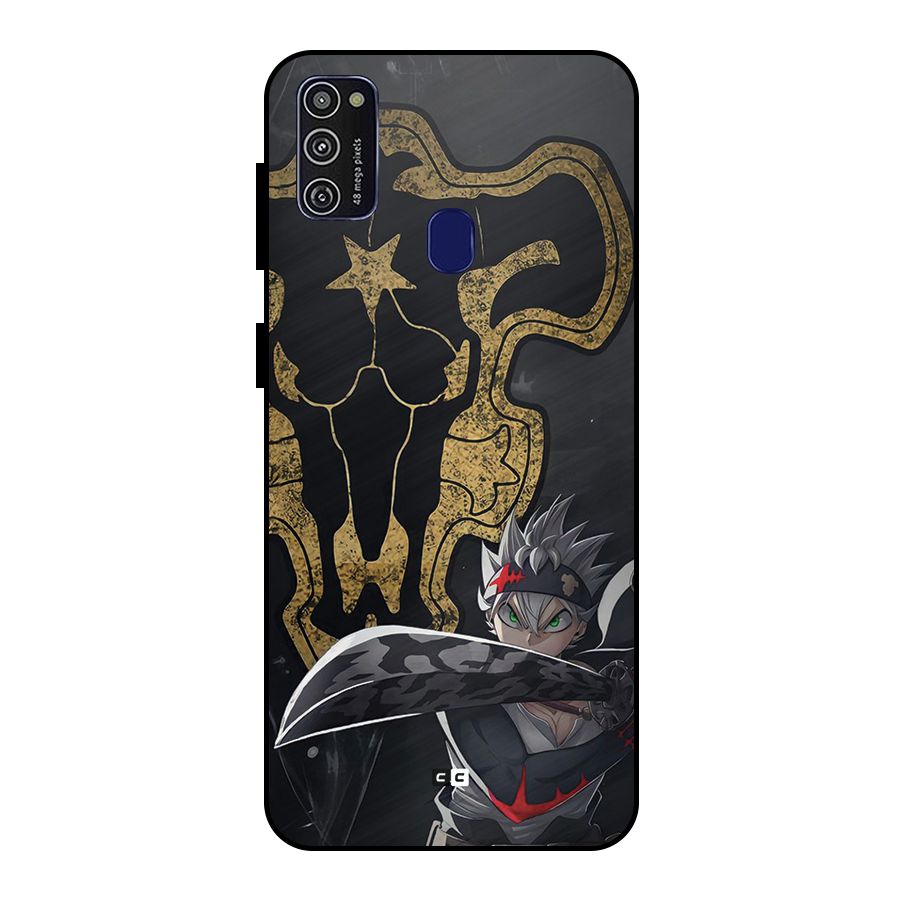 Asta With Black Bulls Metal Back Case for Galaxy M30s