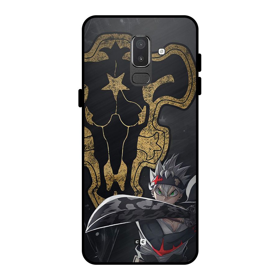 Asta With Black Bulls Metal Back Case for Galaxy On8 (2018)