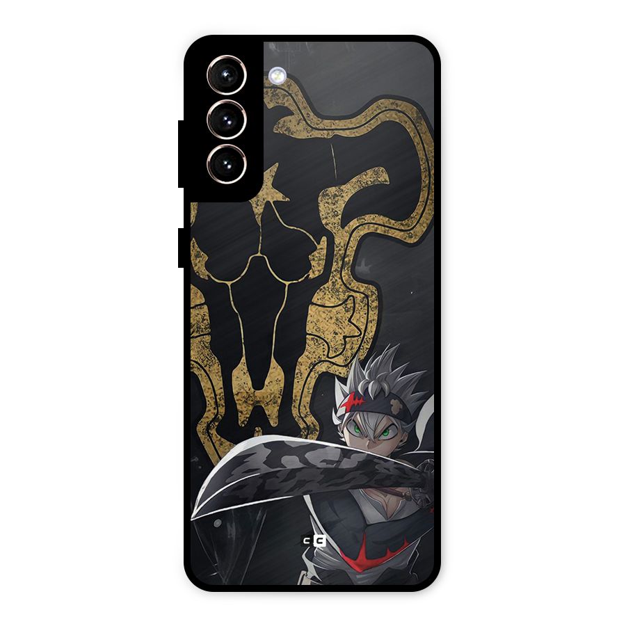 Asta With Black Bulls Metal Back Case for Galaxy S21 Plus