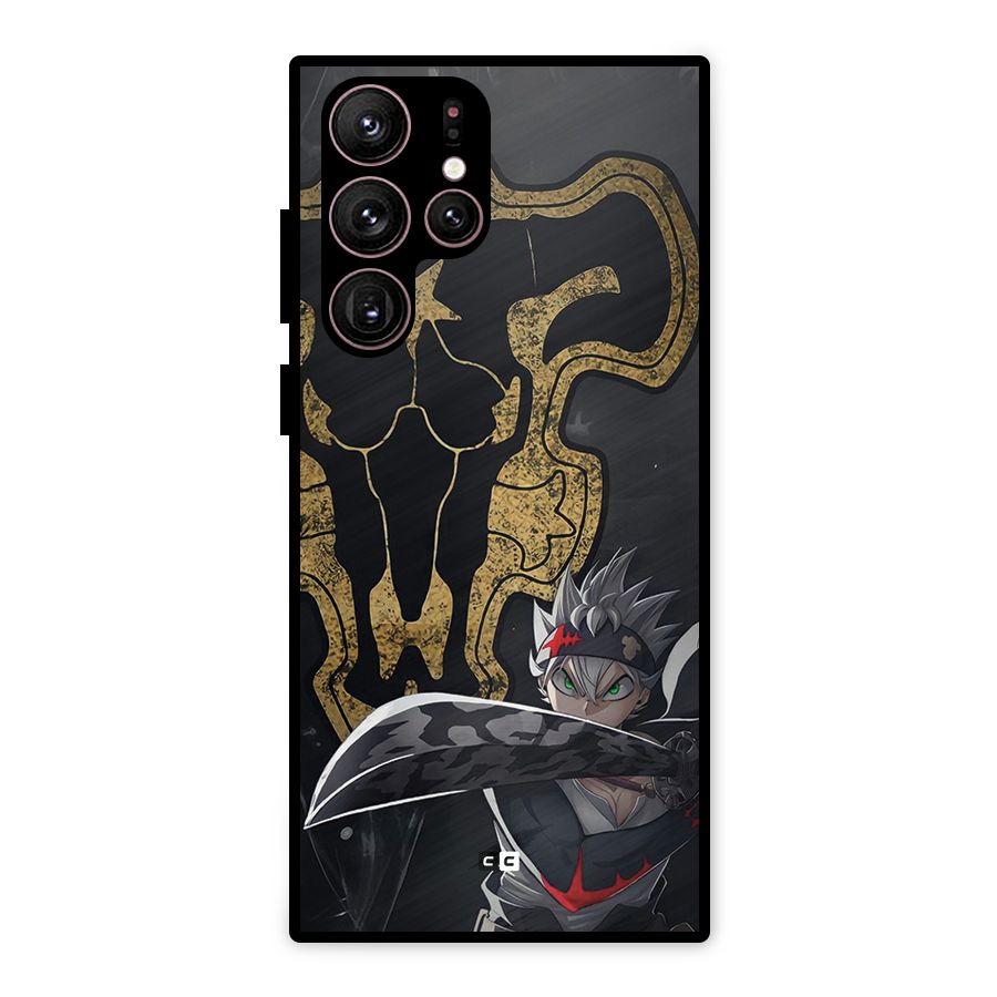 Asta With Black Bulls Metal Back Case for Galaxy S22 Ultra 5G