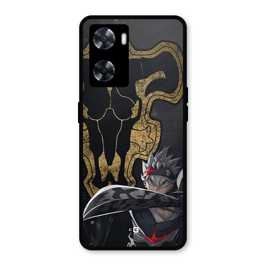 Asta With Black Bulls Metal Back Case for Oppo A57 2022