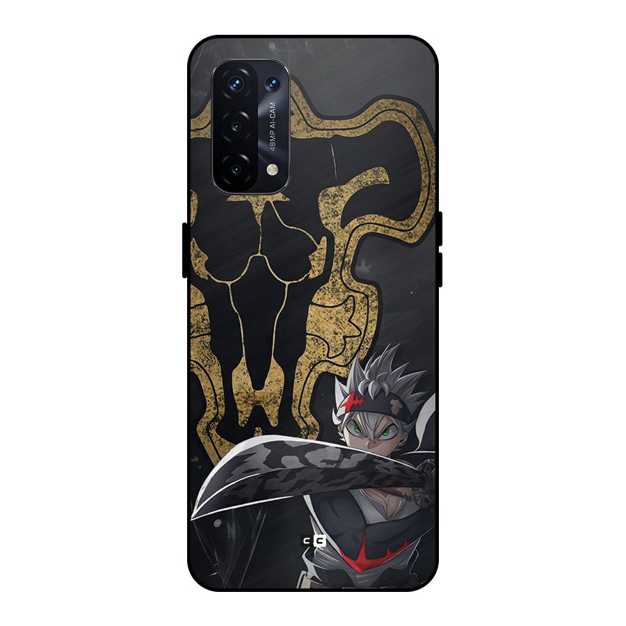 Asta With Black Bulls Metal Back Case for Oppo A74 5G