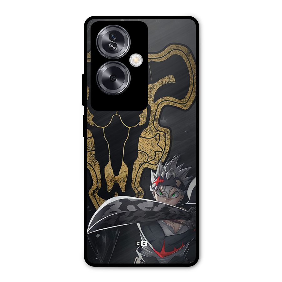 Asta With Black Bulls Metal Back Case for Oppo A79 5G