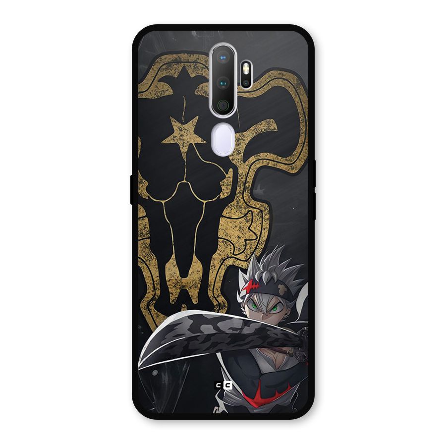 Asta With Black Bulls Metal Back Case for Oppo A9 (2020)