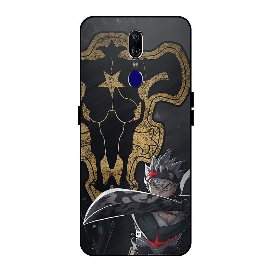 Asta With Black Bulls Metal Back Case for Oppo F11