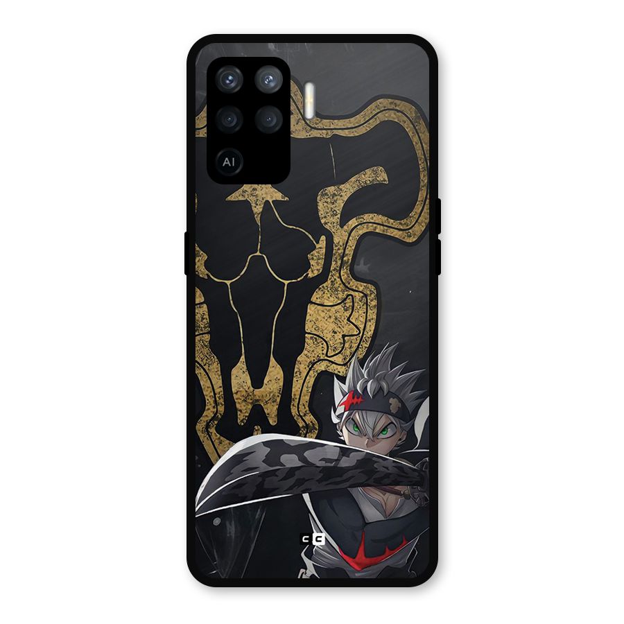 Asta With Black Bulls Metal Back Case for Oppo F19 Pro
