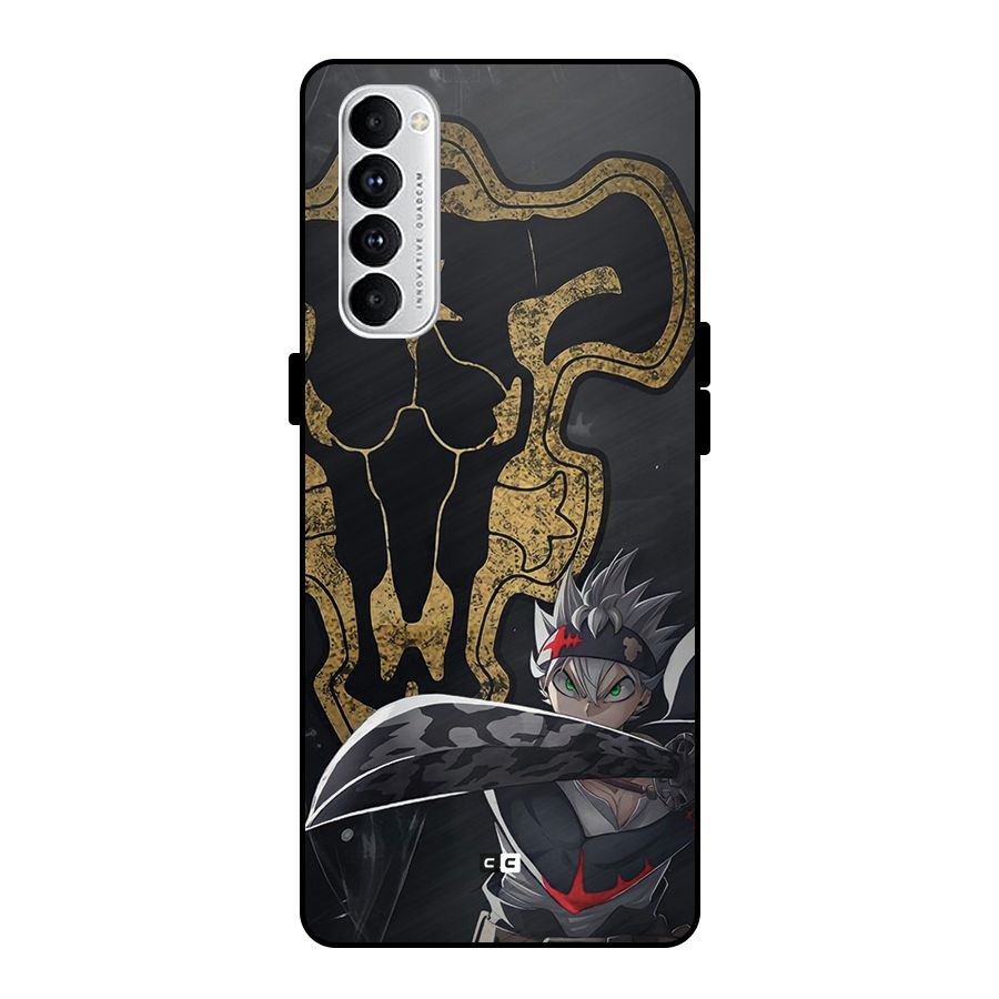 Asta With Black Bulls Metal Back Case for Oppo Reno4 Pro
