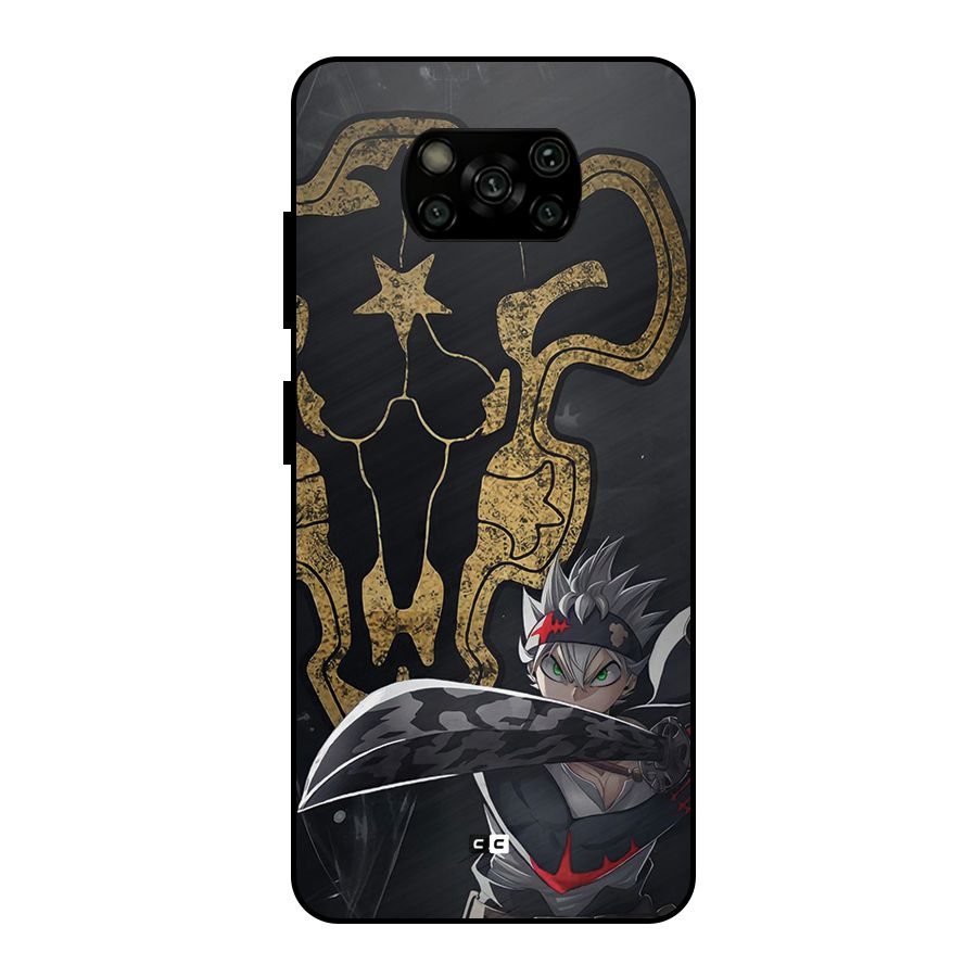 Asta With Black Bulls Metal Back Case for Poco X3