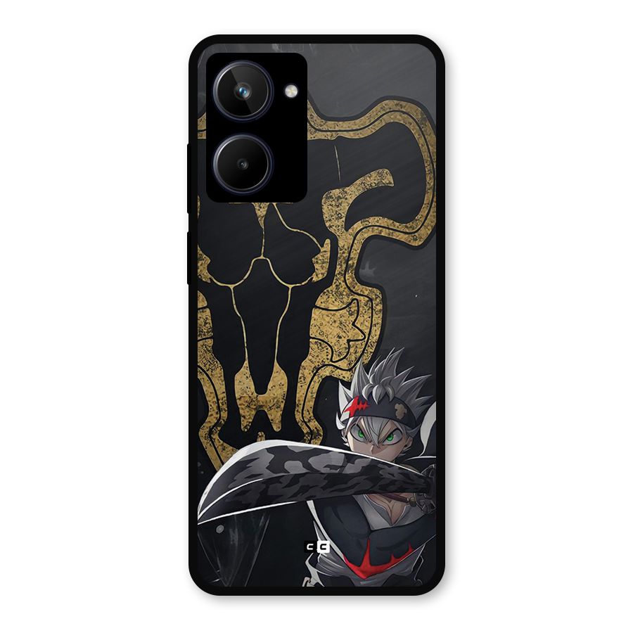 Asta With Black Bulls Metal Back Case for Realme 10