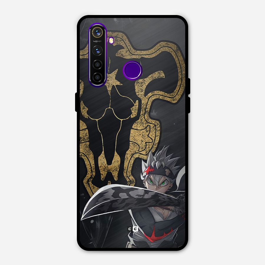 Asta With Black Bulls Metal Back Case for Realme 5 Pro