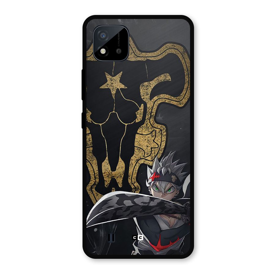 Asta With Black Bulls Metal Back Case for Realme C11 2021