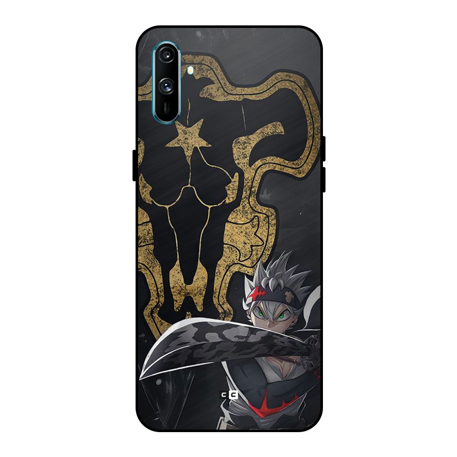Asta With Black Bulls Metal Back Case for Realme C3