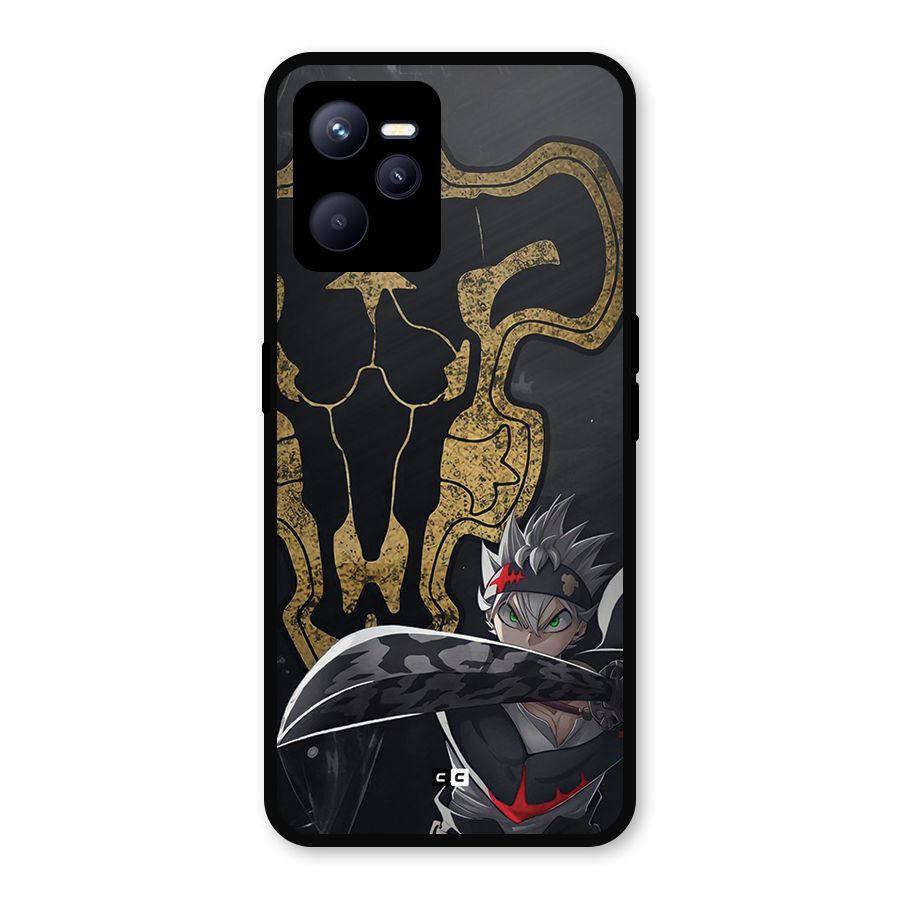 Asta With Black Bulls Metal Back Case for Realme C35
