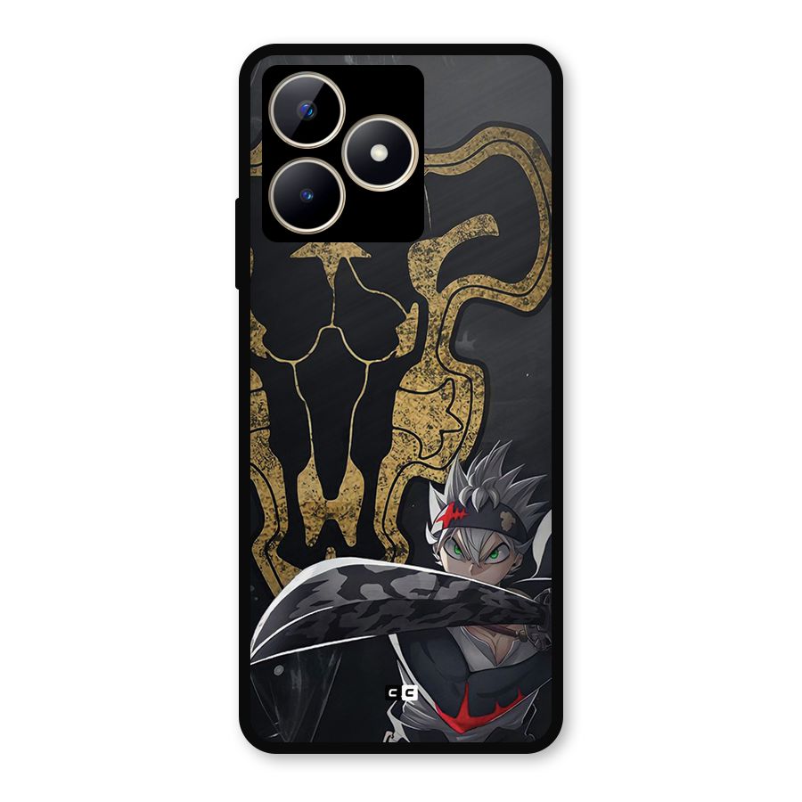 Asta With Black Bulls Metal Back Case for Realme C53