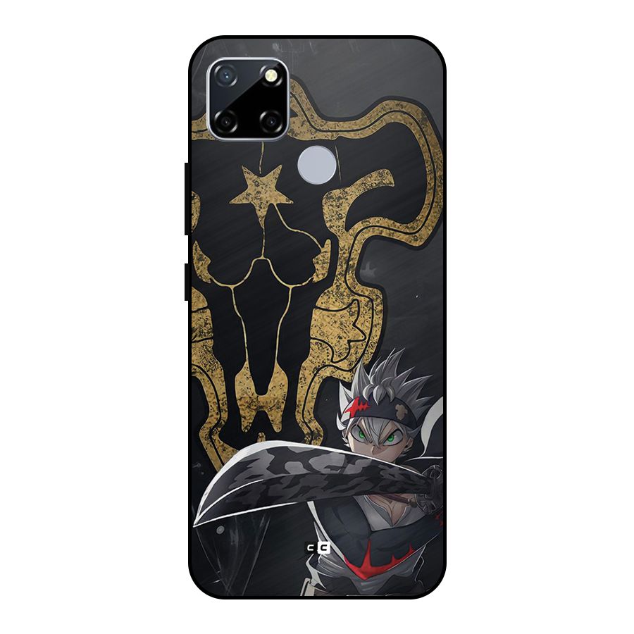 Asta With Black Bulls Metal Back Case for Realme Narzo 20