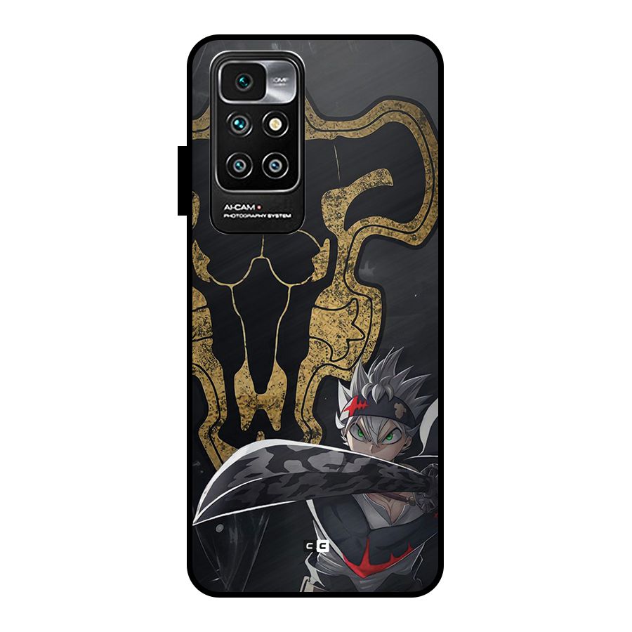 Asta With Black Bulls Metal Back Case for Redmi 10 Prime