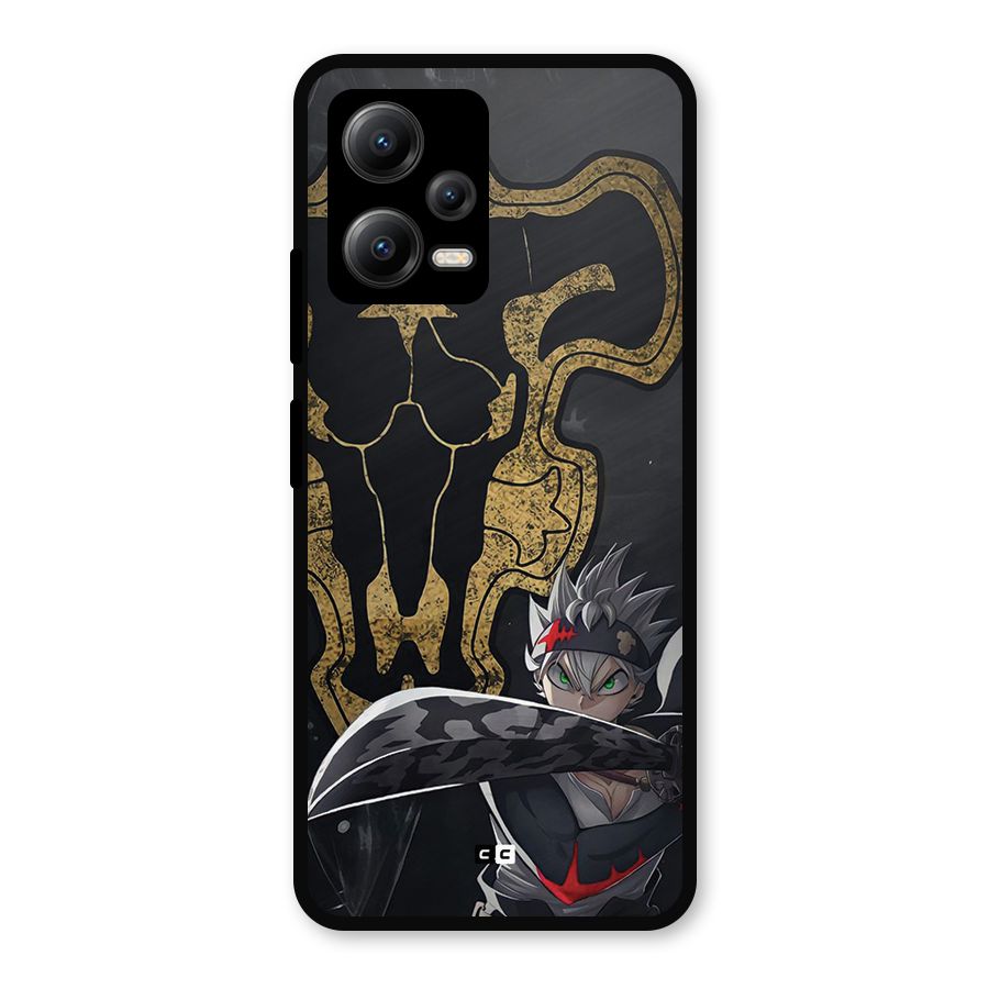 Asta With Black Bulls Metal Back Case for Redmi Note 12 5G