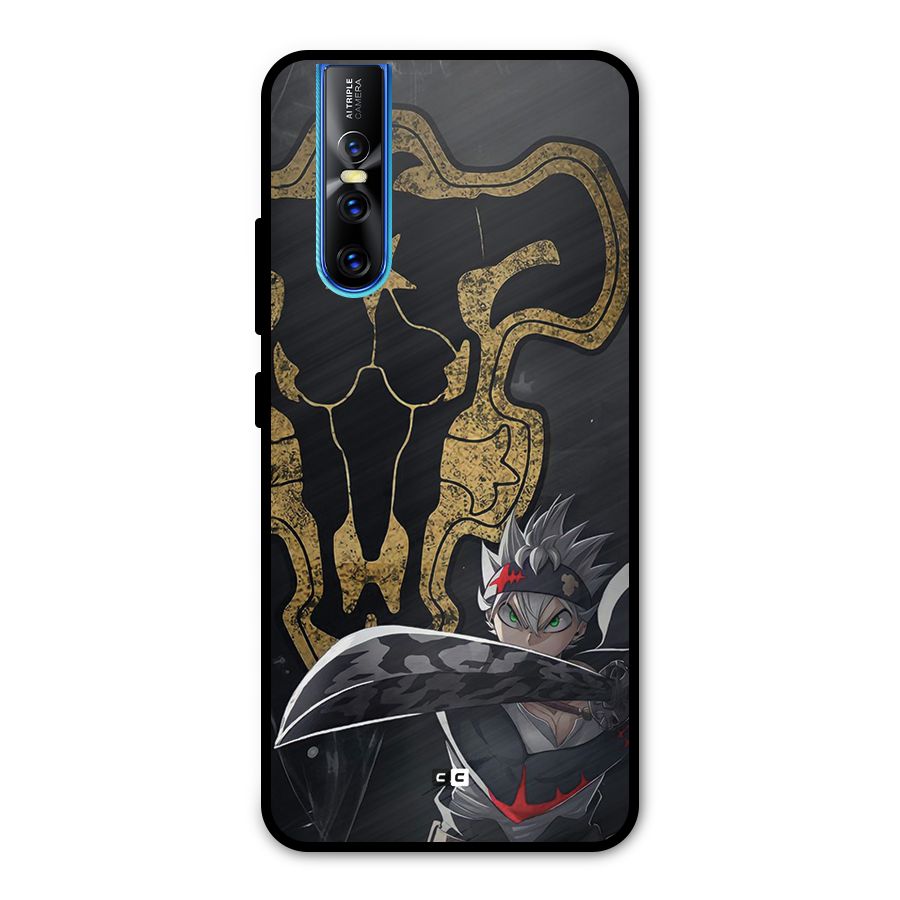 Asta With Black Bulls Metal Back Case for Vivo V15 Pro