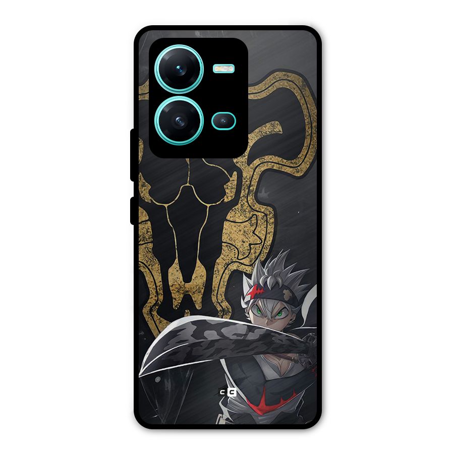 Asta With Black Bulls Metal Back Case for Vivo V25