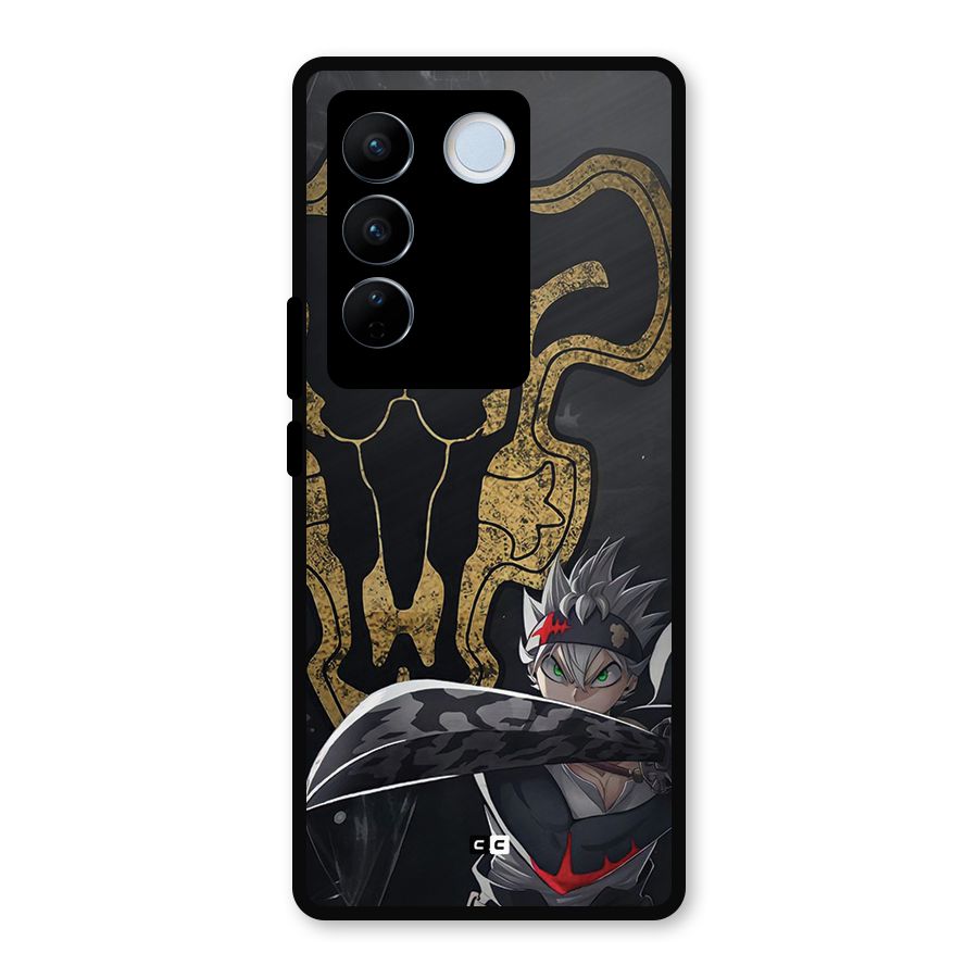 Asta With Black Bulls Metal Back Case for Vivo V27