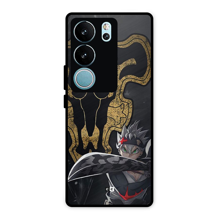 Asta With Black Bulls Metal Back Case for Vivo V29 Pro
