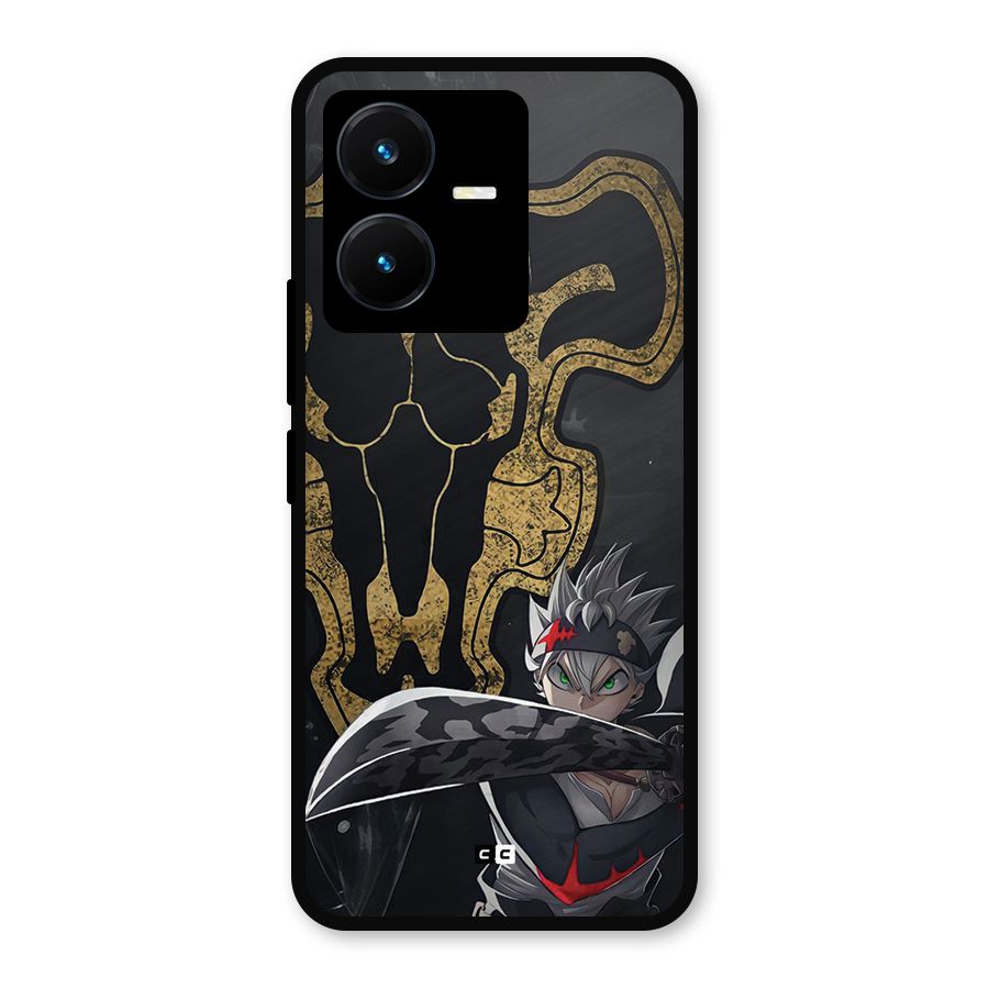 Asta With Black Bulls Metal Back Case for Vivo Y22