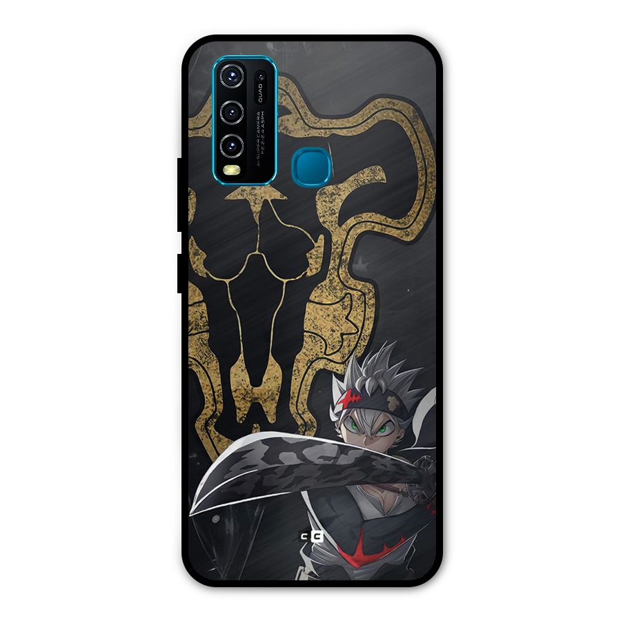 Asta With Black Bulls Metal Back Case for Vivo Y30