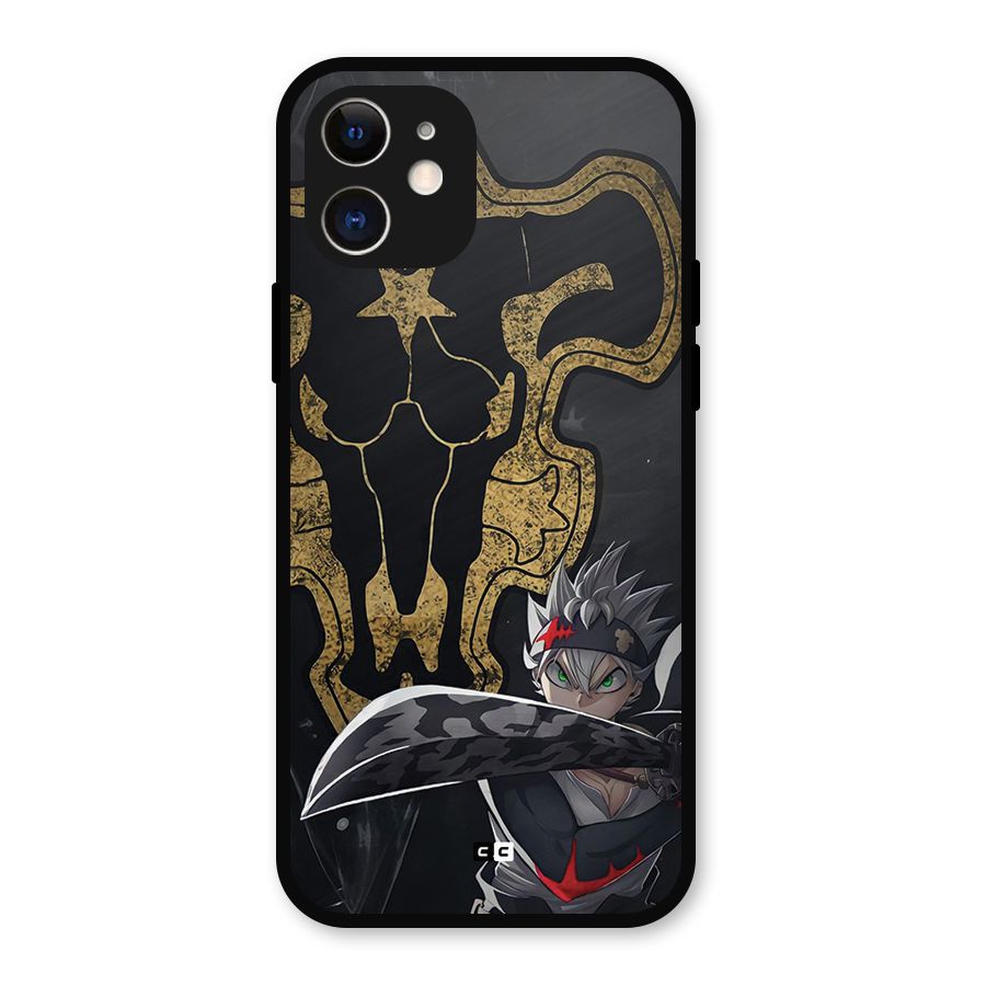 Asta With Black Bulls Metal Back Case for iPhone 12