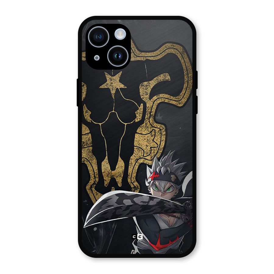 Asta With Black Bulls Metal Back Case for iPhone 14