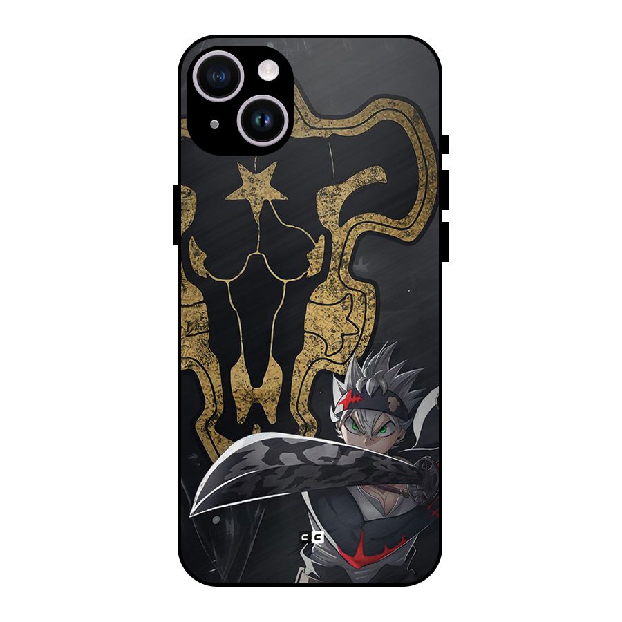Asta With Black Bulls Metal Back Case for iPhone 14 Plus