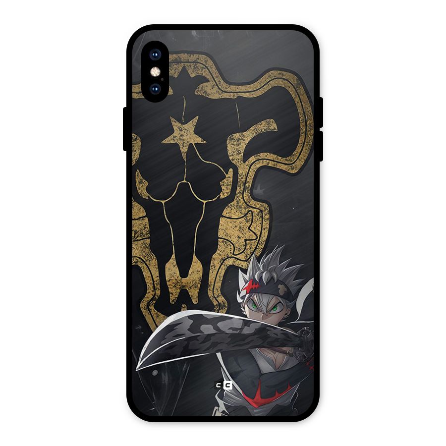 Asta With Black Bulls Metal Back Case for iPhone XS Max