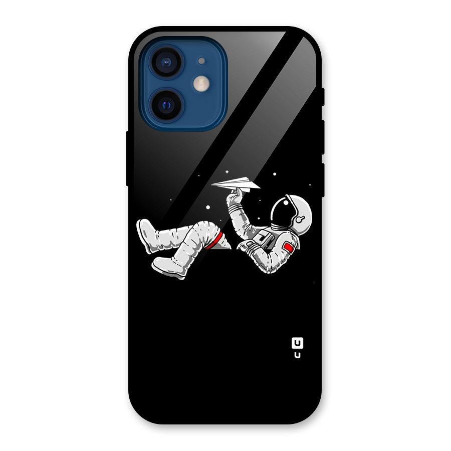 Astronaut Aeroplane Glass Back Case for iPhone 12 Mini
