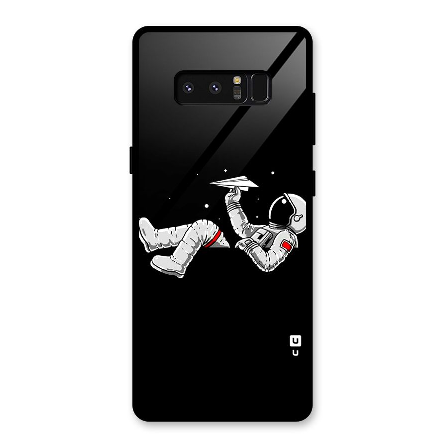 Astronaut Aeroplane Glass Back Case for Galaxy Note 8