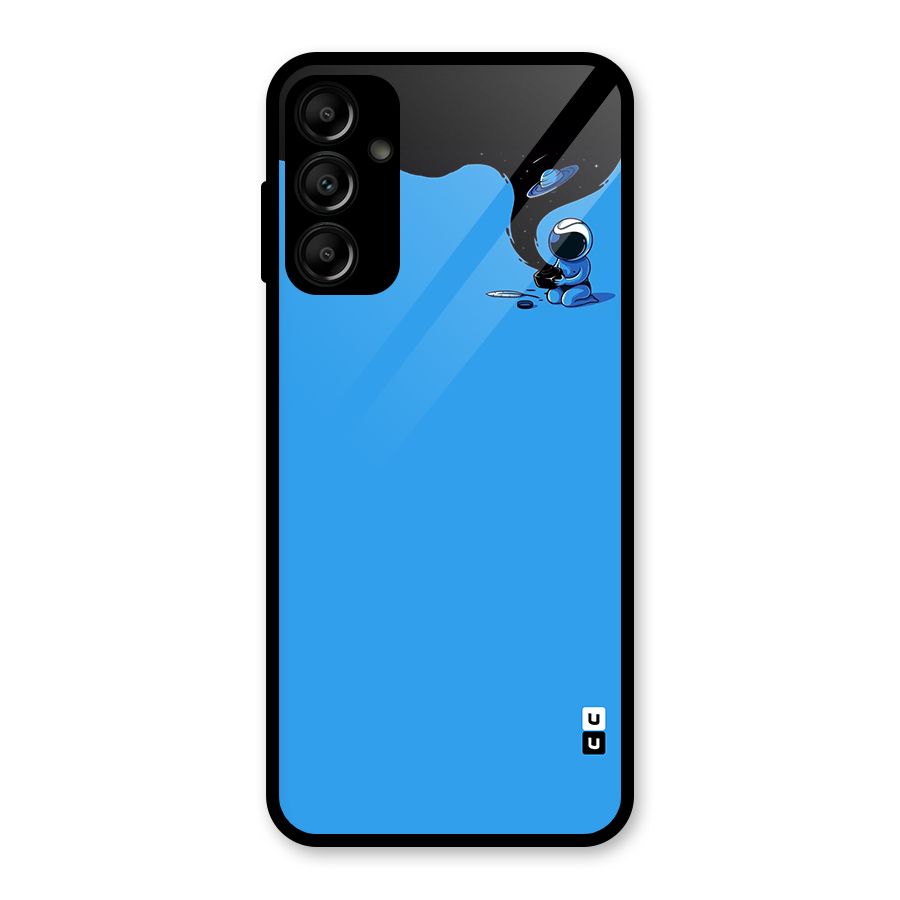Astronaut Creativity Paint Sky Glass Back Case for Galaxy A14 5G