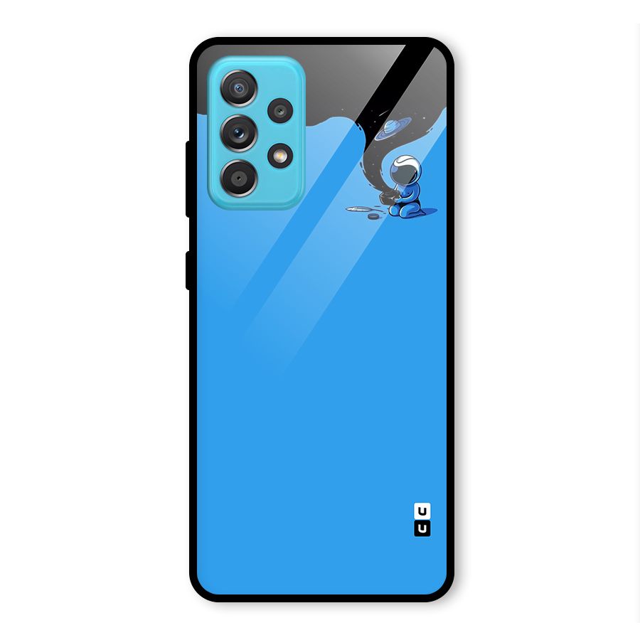 Astronaut Creativity Paint Sky Glass Back Case for Galaxy A52s 5G
