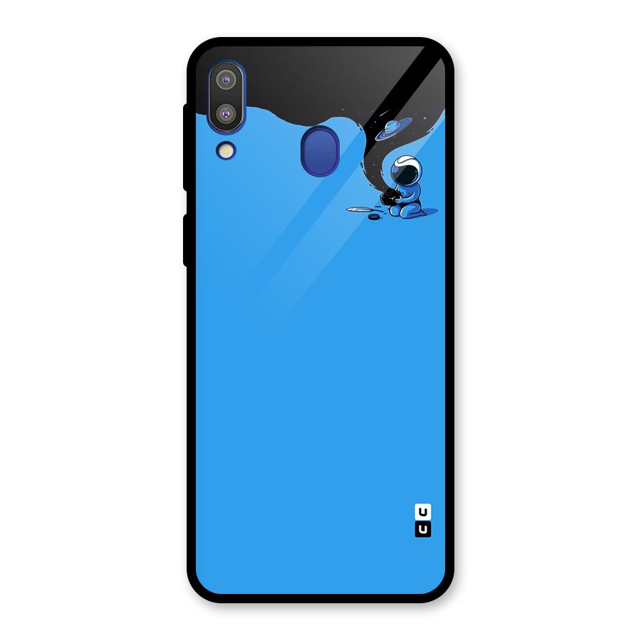 Astronaut Creativity Paint Sky Glass Back Case for Galaxy M20