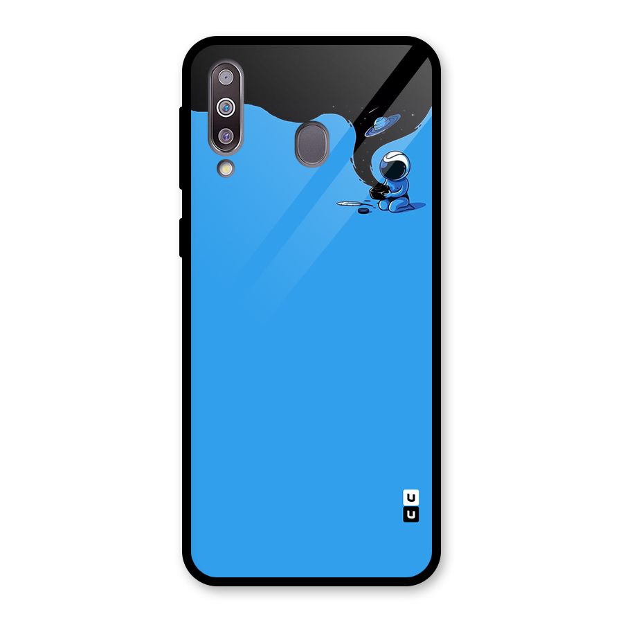 Astronaut Creativity Paint Sky Glass Back Case for Galaxy M30