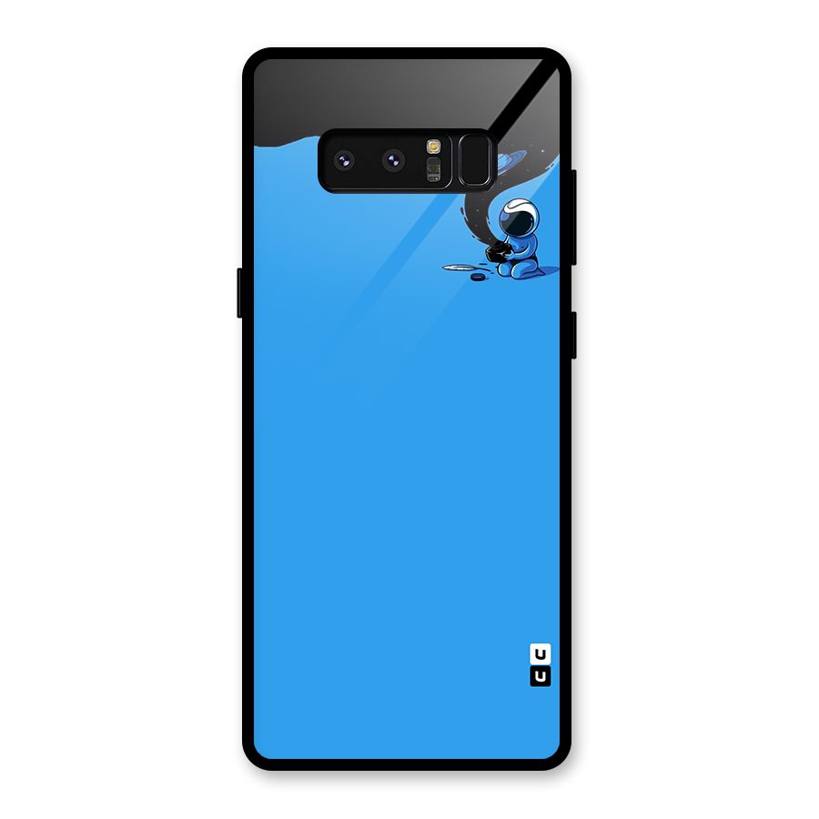Astronaut Creativity Paint Sky Glass Back Case for Galaxy Note 8