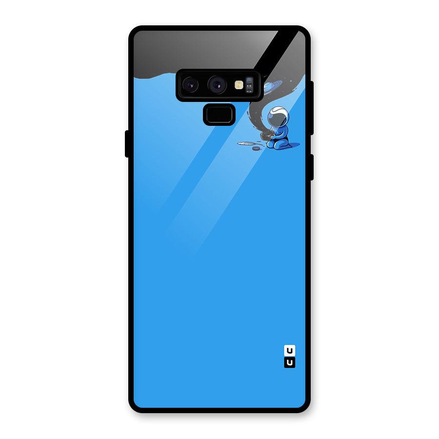 Astronaut Creativity Paint Sky Glass Back Case for Galaxy Note 9