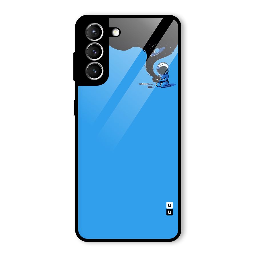 Astronaut Creativity Paint Sky Glass Back Case for Galaxy S21 5G