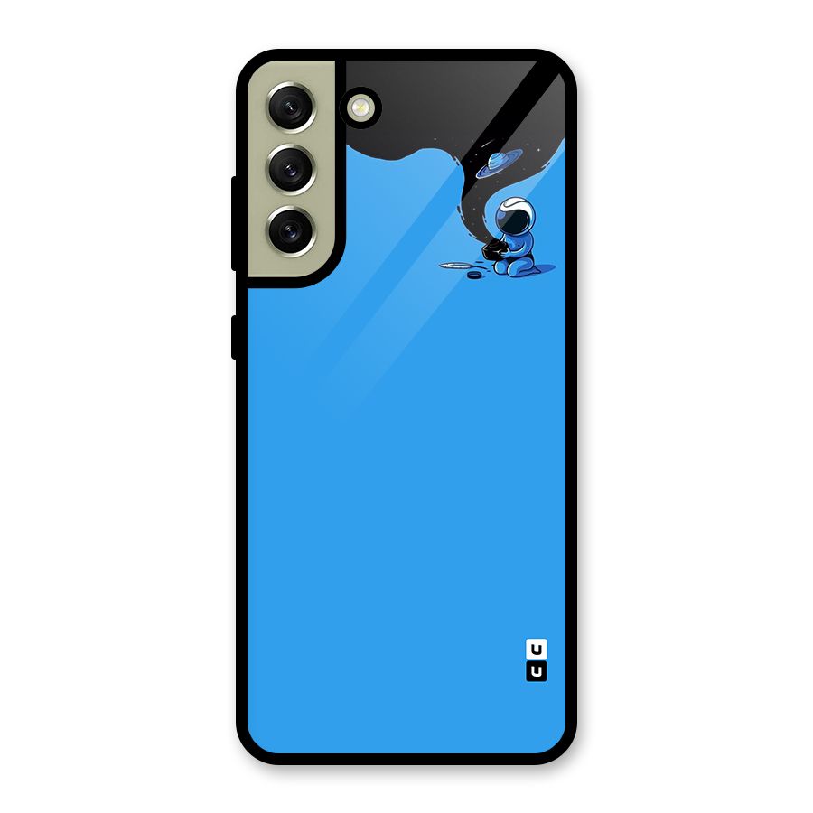 Astronaut Creativity Paint Sky Glass Back Case for Galaxy S21 FE 5G