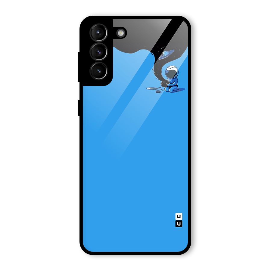 Astronaut Creativity Paint Sky Glass Back Case for Galaxy S21 Plus