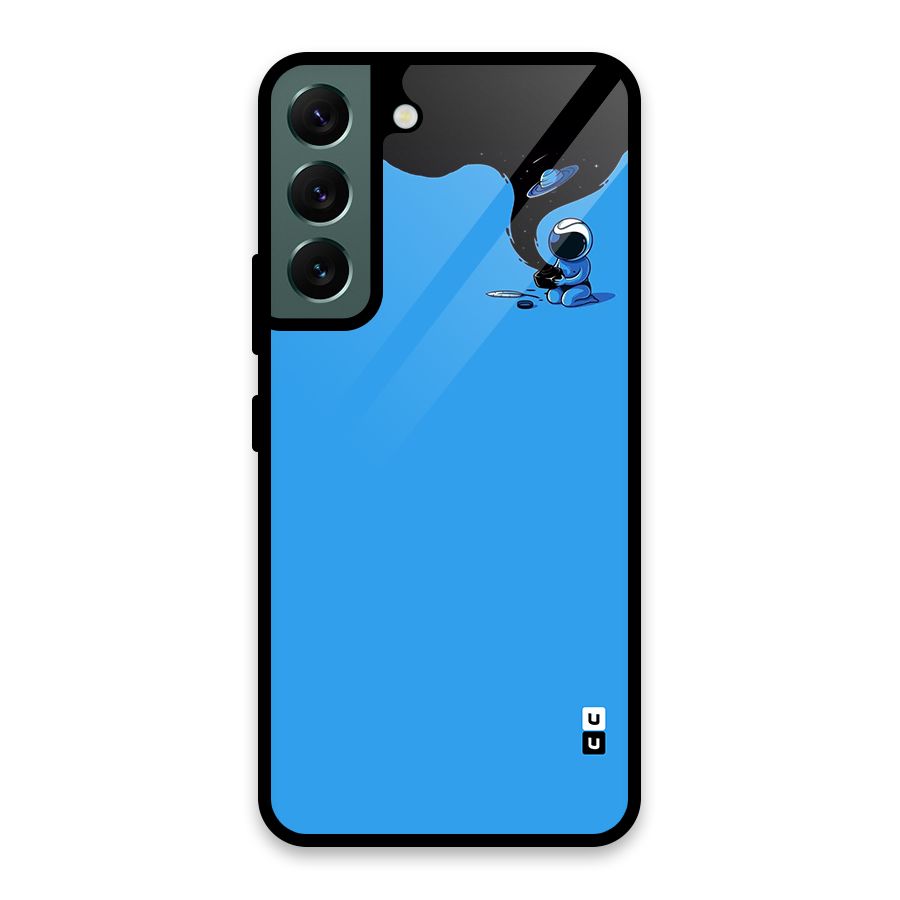 Astronaut Creativity Paint Sky Glass Back Case for Galaxy S22 5G